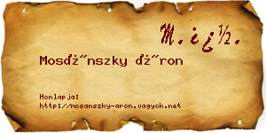 Mosánszky Áron névjegykártya